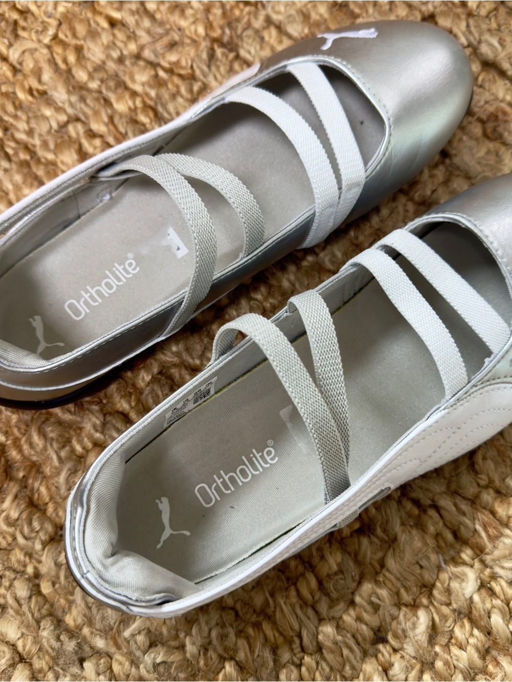 Puma Silver Metallic Speedcat Mary Jane-Style Ballet Flats, size 8 - Picture 6 of 6